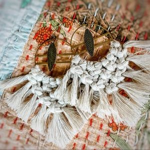 Handcrafted Linen Blend Cotton Macrame Earrings